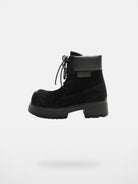 MASONPRINCE Washed Suede Platform Boots in Black