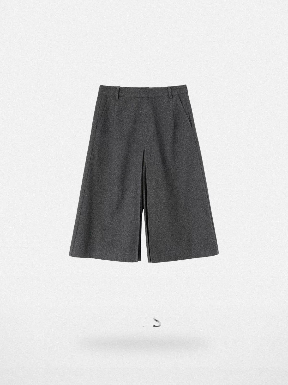 ACSENSE STUDIO Wool Blend Pleated Culottes in Gray