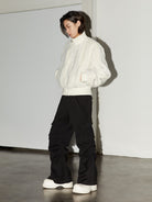 Y OFFICIAL Short Faux Fur Jacket in White - On Model