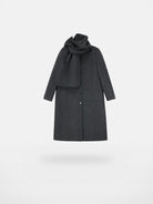PUKI Double Faced Wool Scarf Coat in Gray