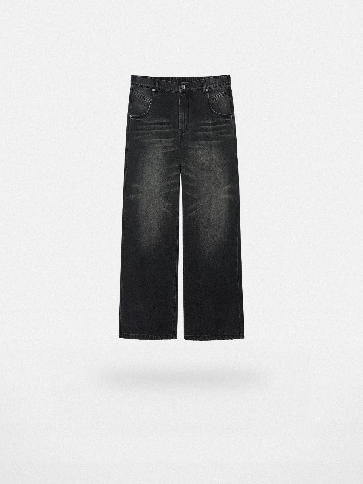 NANS Distressed Straight Leg Jeans in Gray