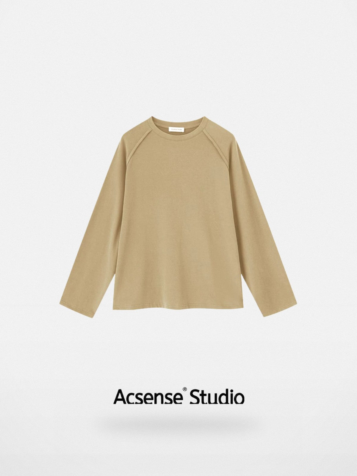 ACSENSE STUDIO Raw Edge Plush Long Sleeve in Beige