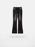 ACSENSE STUDIO Whiskered Micro Flare Jeans in Black