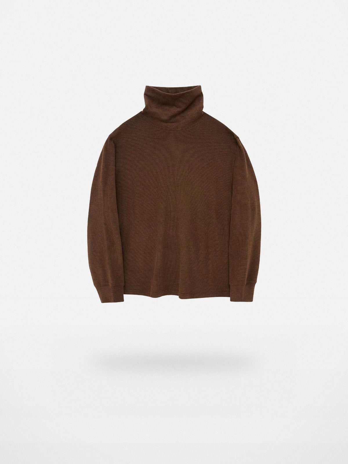 NANS Textured Slouchy Neck T Shirt in Brown