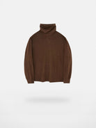 NANS Textured Slouchy Neck T Shirt in Brown