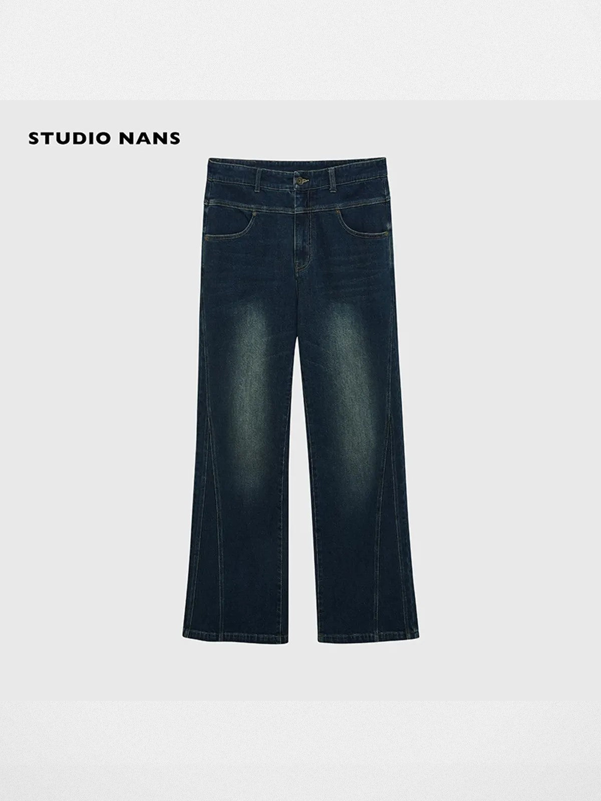 NANS Vintage Wash Micro Flare Jeans in Denim