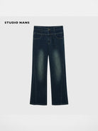 NANS Vintage Wash Micro Flare Jeans in Denim