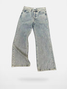 AFterTaste Dirty Wash Micro Flare Jeans in Blue