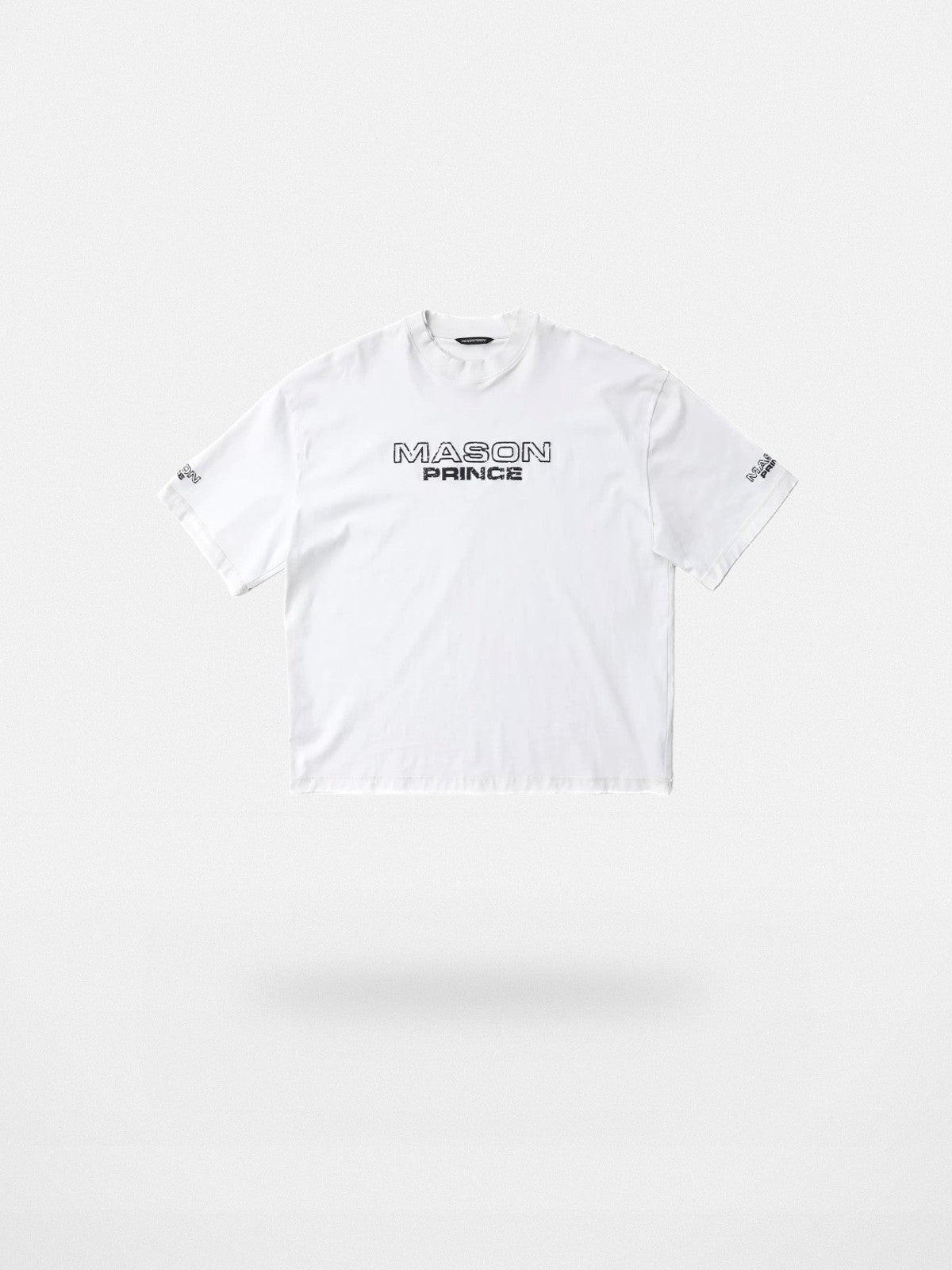 MASONPRINCE Double Layer Collar Embroidered Tee in White