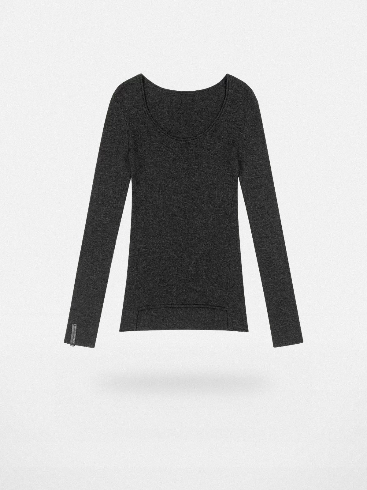 FaxCopyExpress Cashmere Wool Scoop Neck Top in Gray