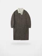 NANS Double Faced Wool Rabbit Hair Coat in Brown