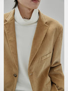 NANS Textured Slouchy Neck T Shirt in White - On Model