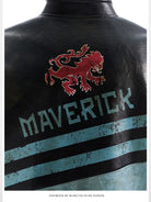 BLINDNOPLAN Distressed Faux Leather Biker Jacket in Black - Detail