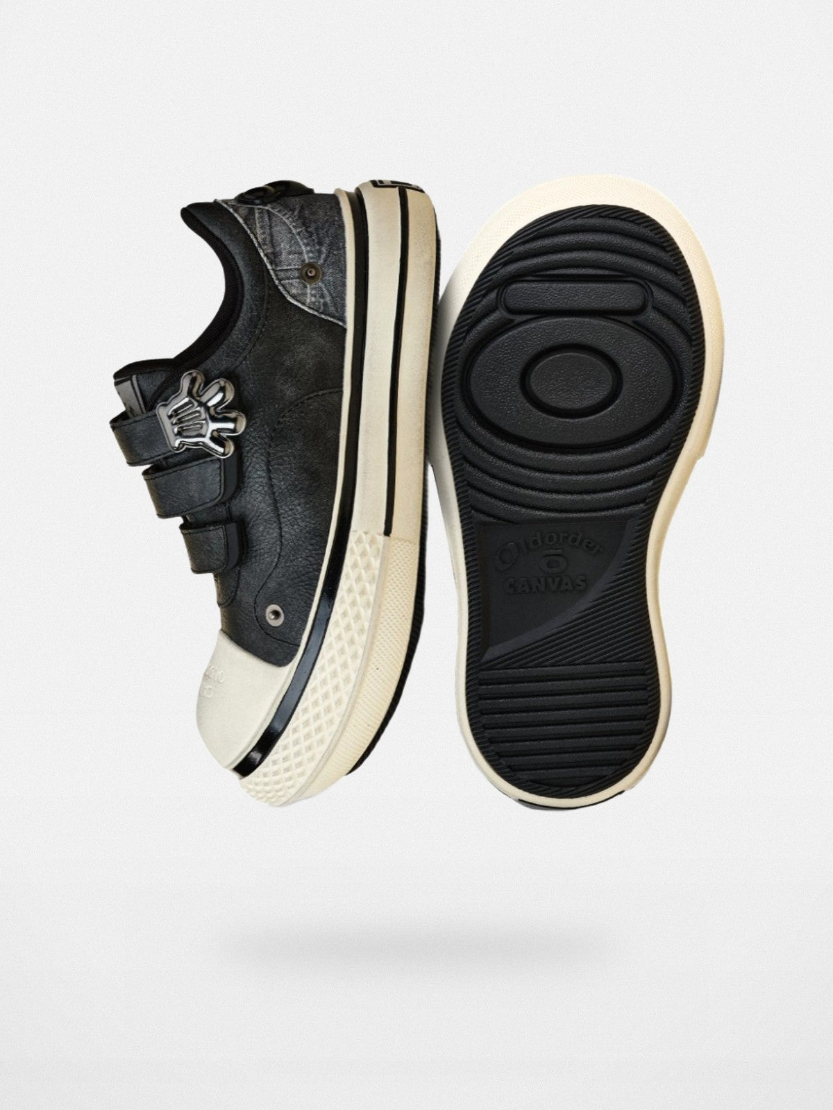 OLDORDER Mickey Mouse Chunky Platform Sneakers in Black