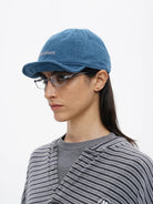 MASONPRINCE Twisted Design Flat Top Cap in Navy Blue - On Model