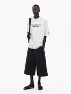 MASONPRINCE Double Layer Collar Embroidered Tee in White - On Model