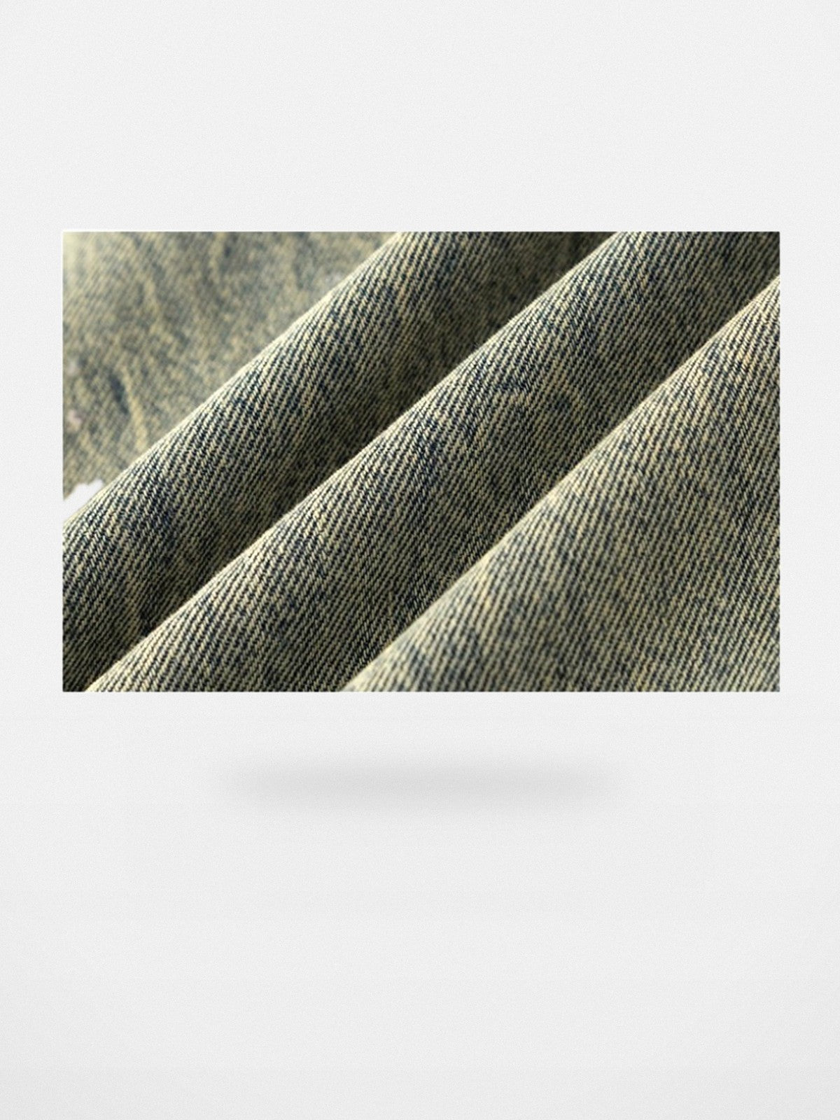 ACSENSE STUDIO Dirty Wash Curved Wide Leg Jeans in Blue - Detail