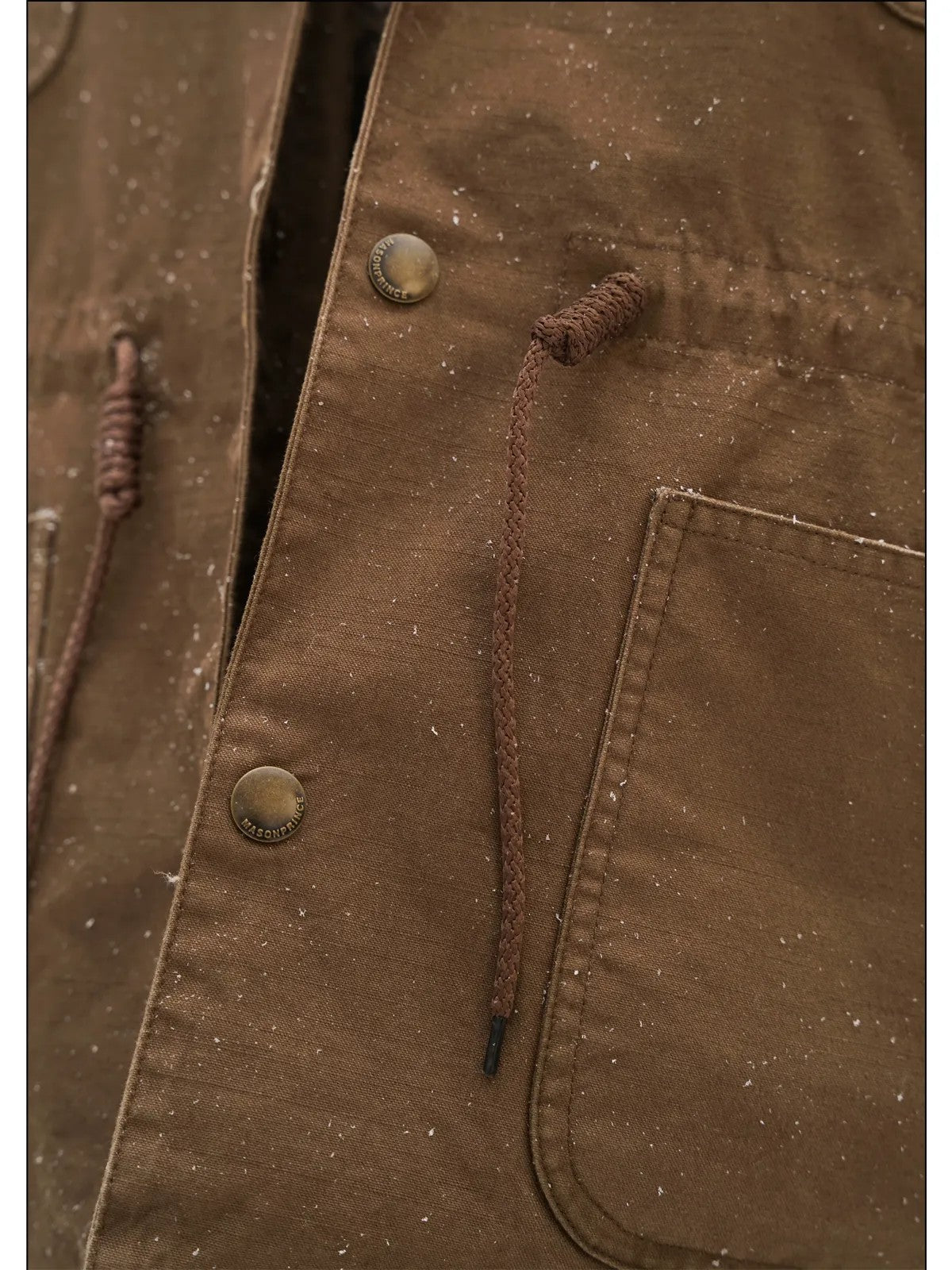 MASONPRINCE Sherpa Collar Utility Down Jacket in Green - Detail