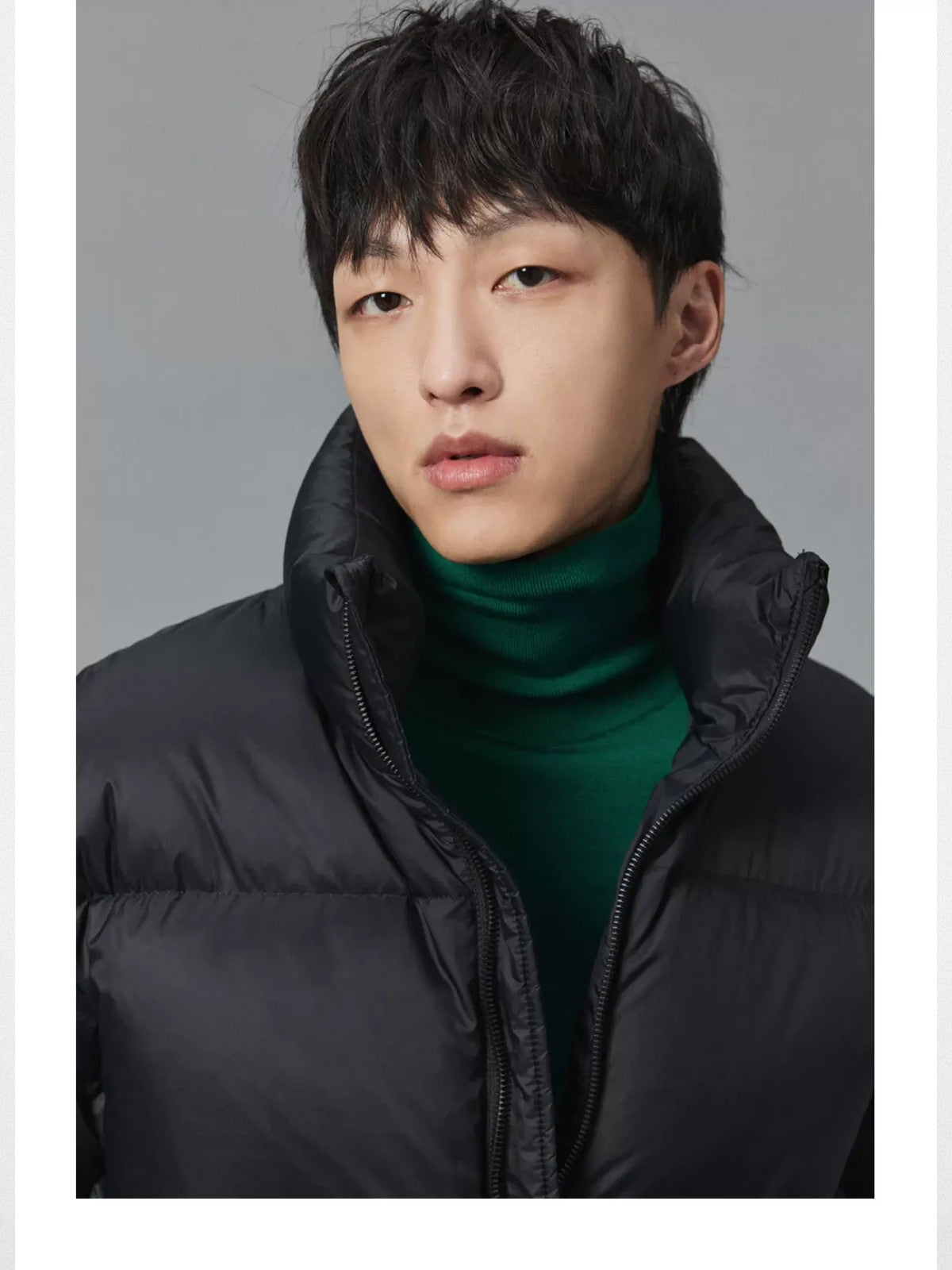 NANS Heavyweight Nylon Down Puffer in Black - On Model