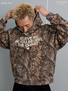 SWFI Far East Heavyweight Real Tree Camo Hoodie in Brown - On Model