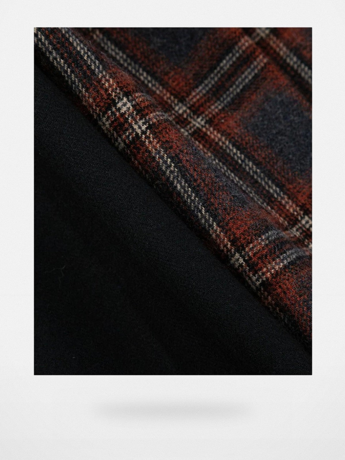 ACSENSE STUDIO Wool Blend Plaid High Waist Skirt in Gray - Detail