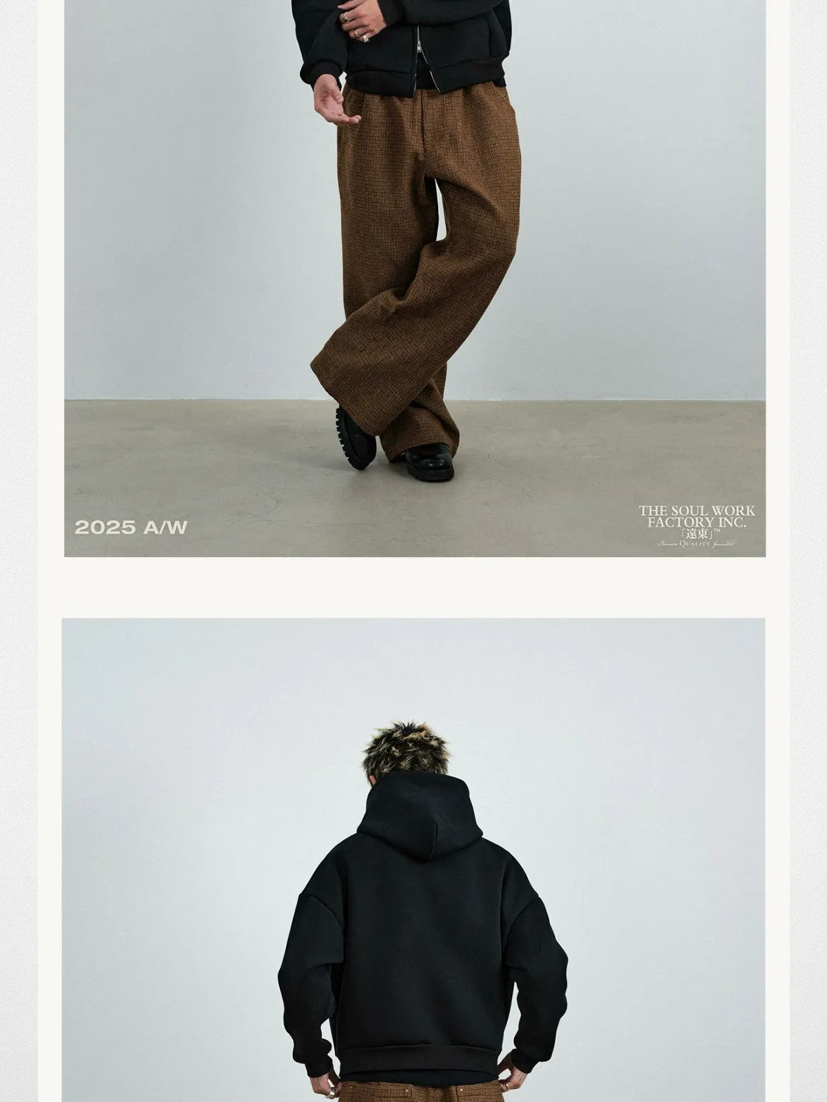 SWFI Far East 600g Heavyweight Cotton Zip Hoodie in Black - On Model