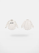 MASONPRINCE Striped Logo Button Down Shirt in White