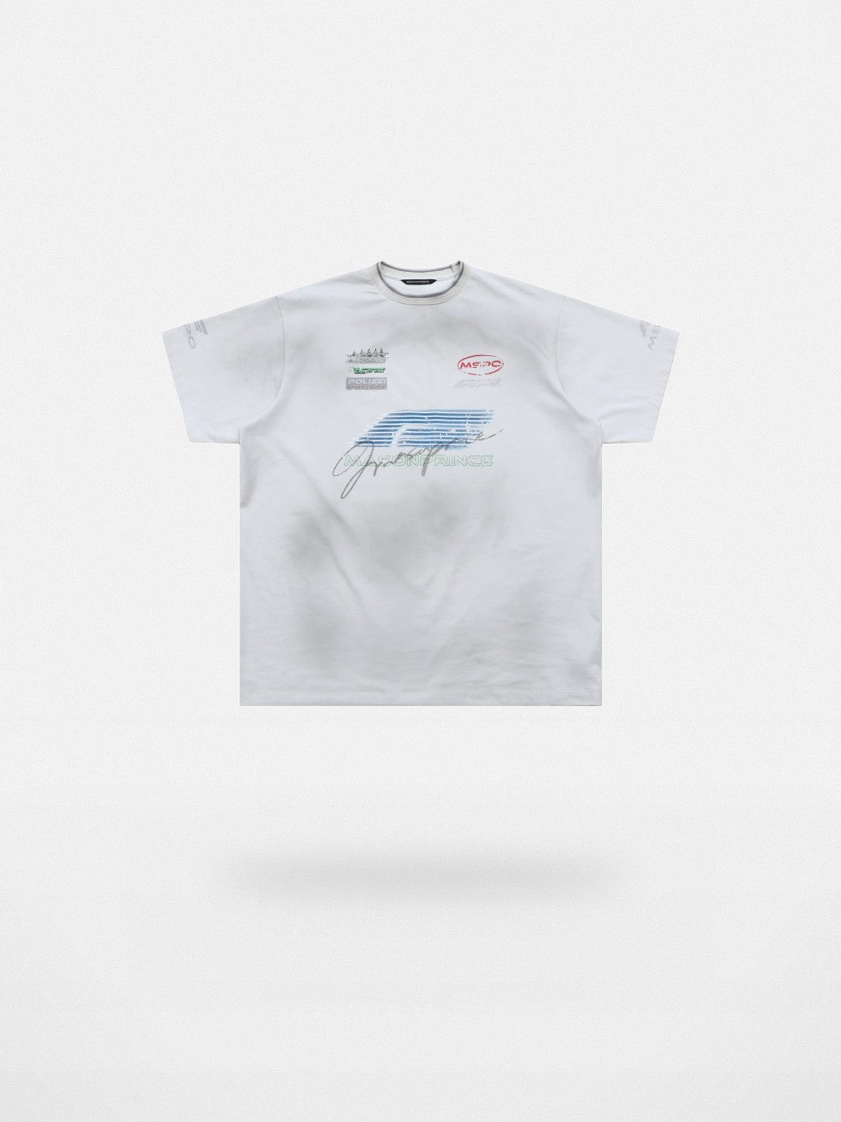 MASONPRINCE 10th Anniversary Racing T Shirt in Gray
