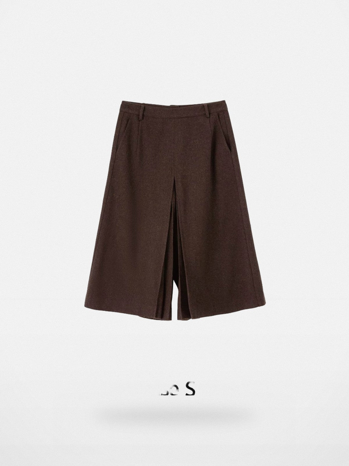 ACSENSE STUDIO Wool Blend Pleated Culottes in Brown