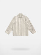 MASONPRINCE Retro Striped Cotton Shirt in Cream