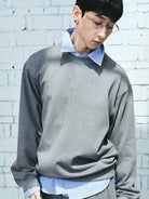 NANS Oversized Pima Cotton Sweatshirt in Gray - On Model