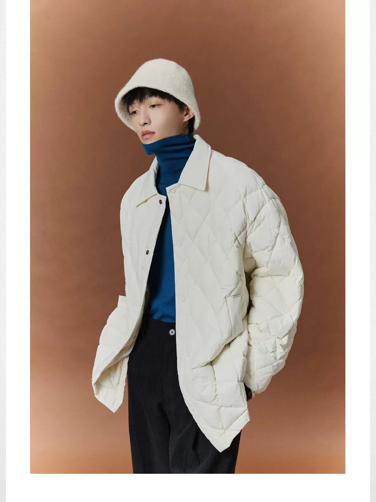 NANS Pleated Corduroy Cropped Trousers in Black - On Model