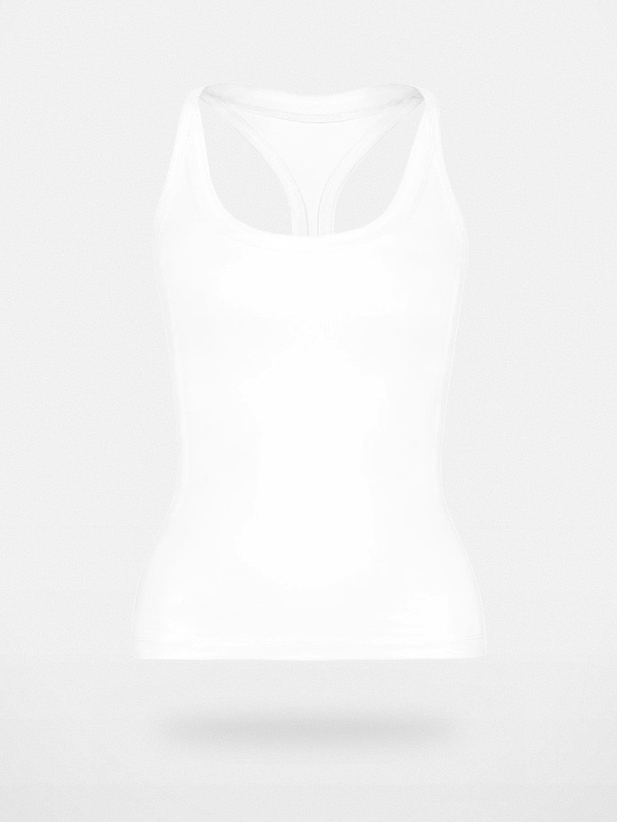 FaxCopyExpress Long U Cut Racer Tank in White