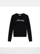 Alright Then Script Jacquard Lambswool Sweater in Black