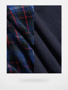 Acsense Studio Reversible Padded Plaid Shirt Jacket in Blue - Detail