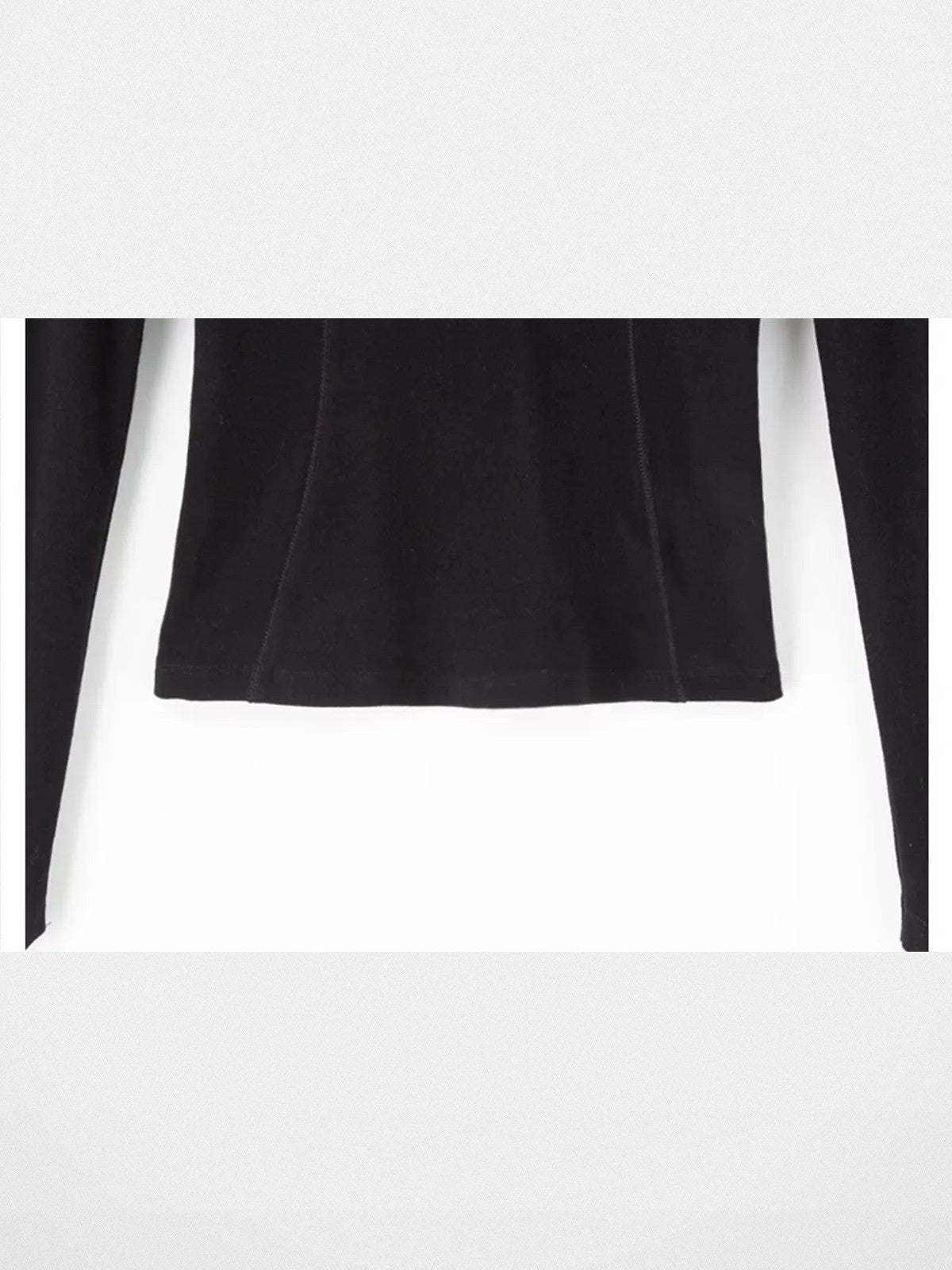 ACSENSE STUDIO High Neck Half Zip Top in Black - Detail