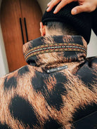 SWFI Far East Leopard Print Padded Vest in Brown - On Model