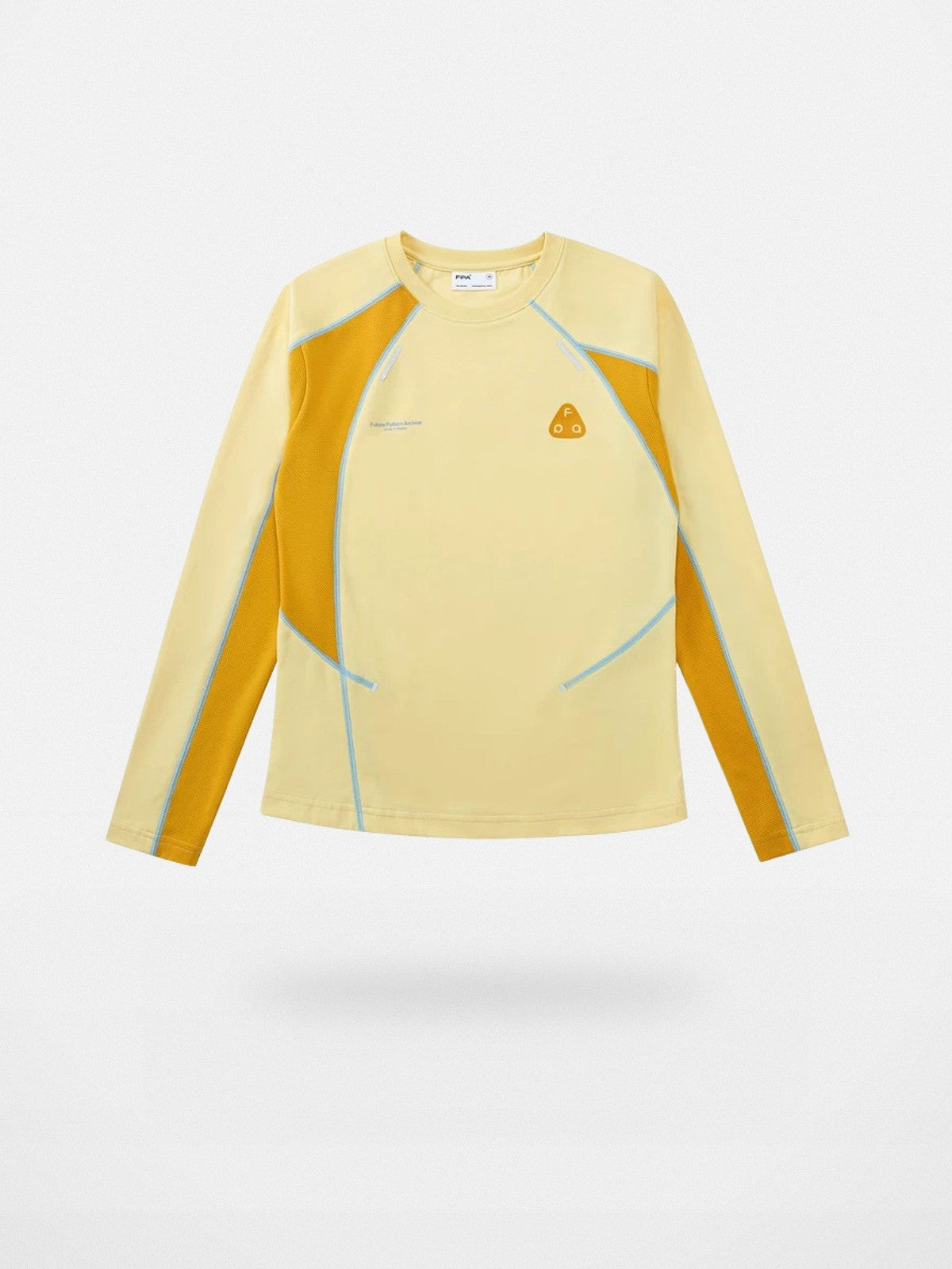 FPA Panelled Color Block Long Sleeve Tee in Yellow