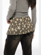 THELIGHT OFFICIAL Star Print Layering Apron Skirt in Yellow - On Model