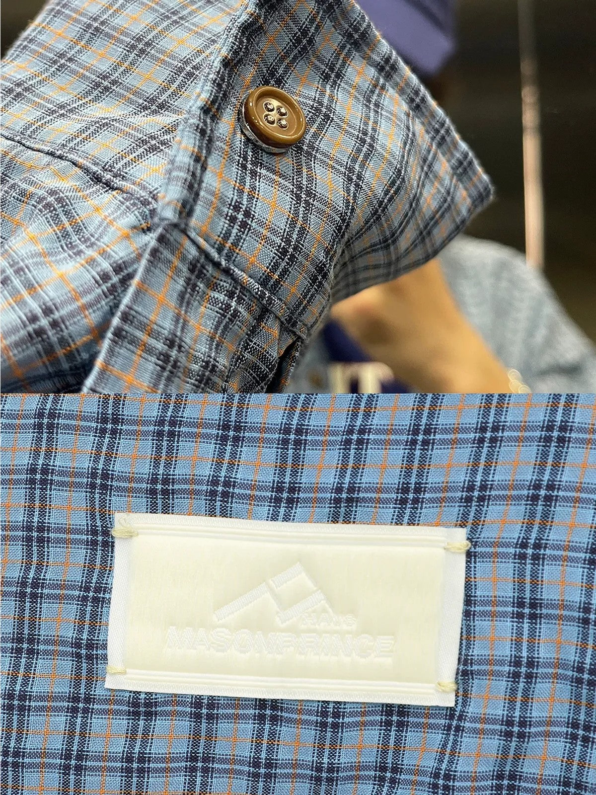 MASONPRINCE Oversized Plaid Shirt in Blue - On Model