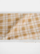 Amee Checkered Mesh Zip Front Polo in Yellow - Detail