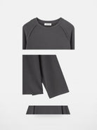 ACSENSE STUDIO Raw Edge Plush Long Sleeve in Gray - Detail