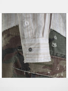 MASONPRINCE Distressed Dirty Wash Striped Shirt in White - Detail