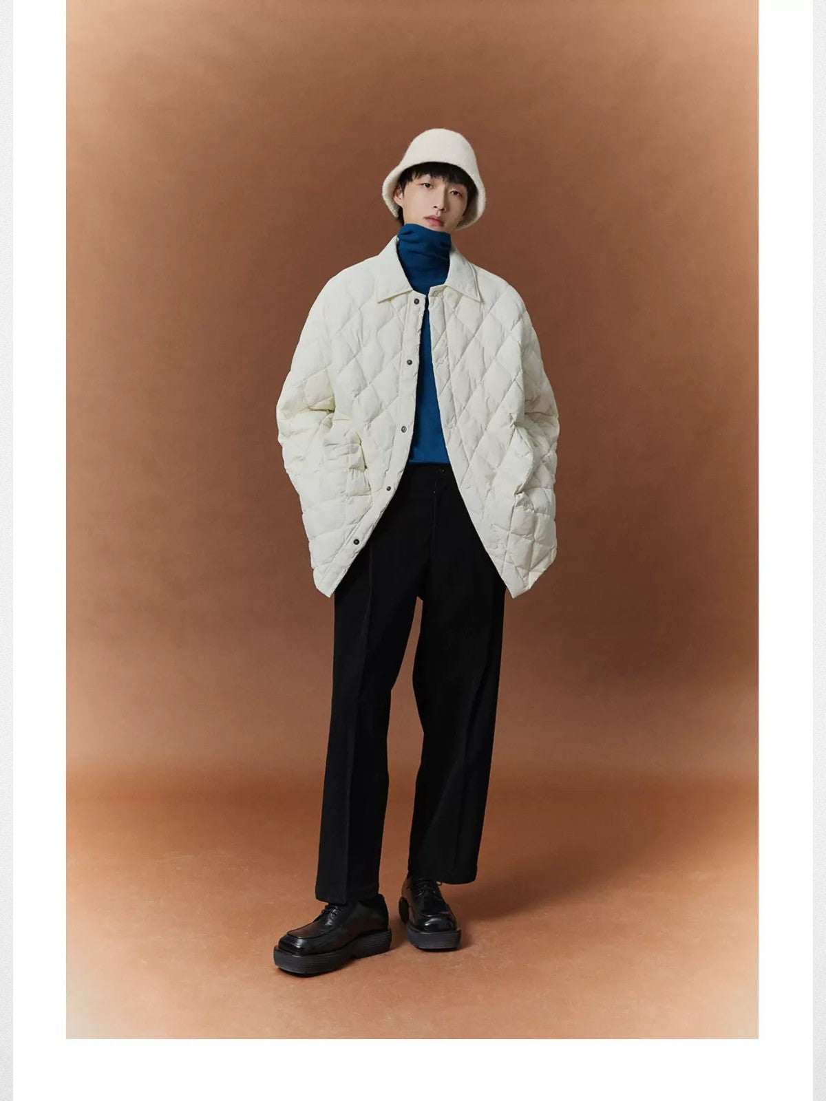 NANS Pleated Corduroy Cropped Trousers in Black - On Model