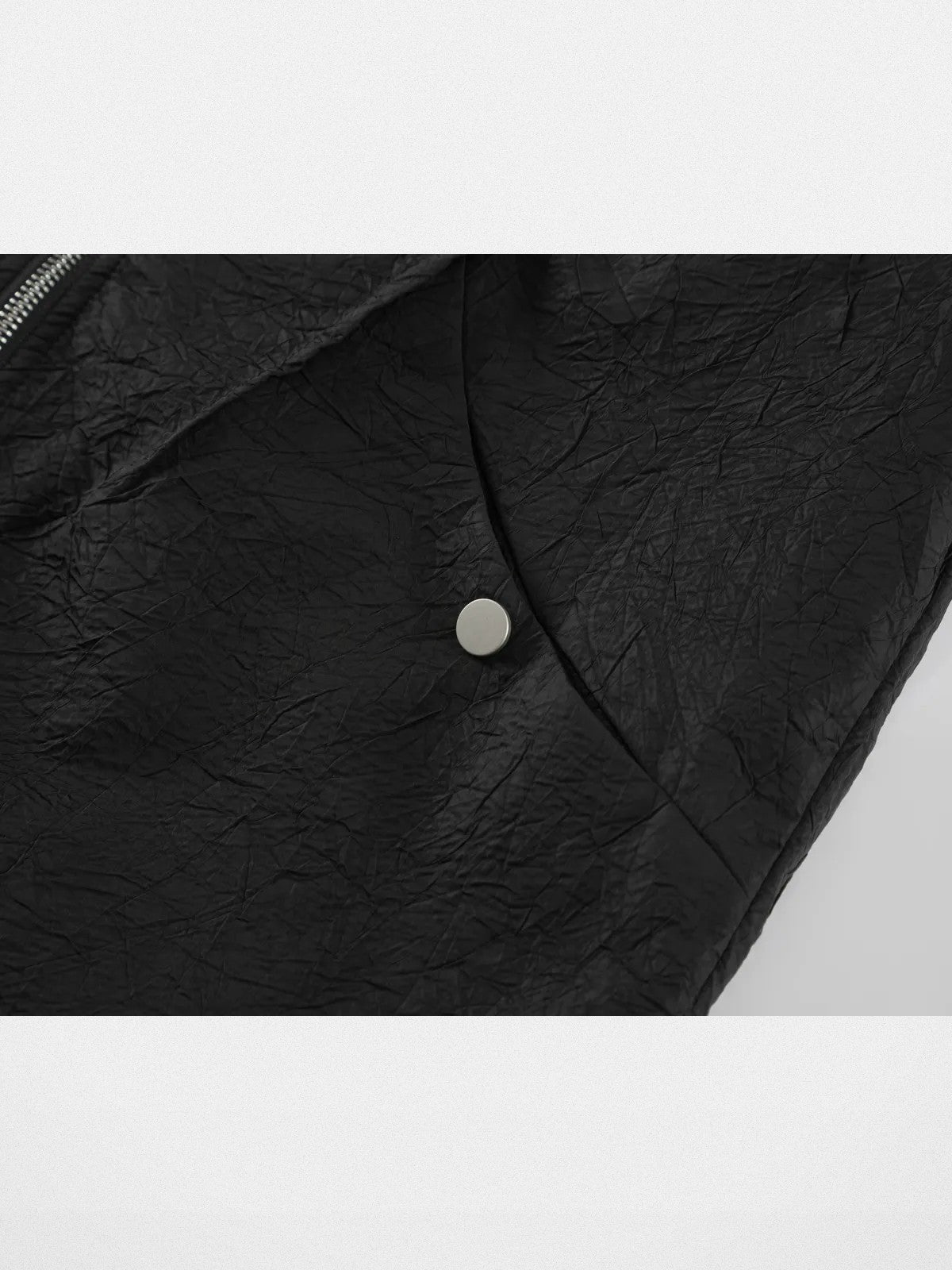 Y OFFICIAL Structural Nylon Zip Shirt in Black - Detail