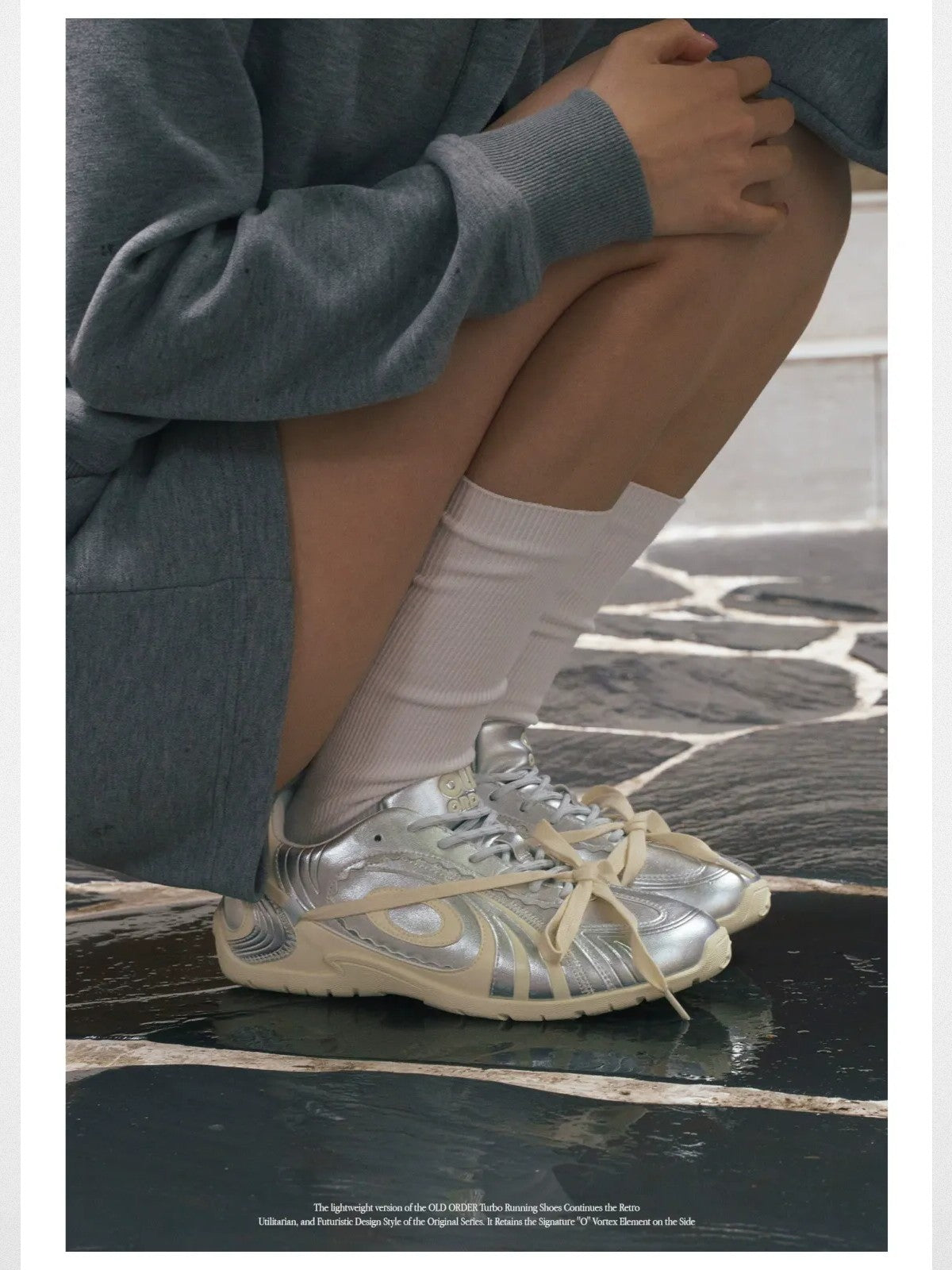 OLDORDER Silver Turbo Lite GAT Sneakers in Silver - On Model