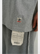 MASONPRINCE Distressed Spray Paint Logo Tee in Gray - Detail