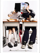 OLDORDER Mickey Mouse Chunky Platform Sneakers in Black - On Model