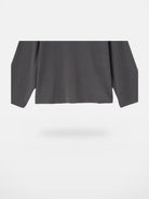 ACSENSE STUDIO Raw Edge Plush Long Sleeve in Gray - Detail
