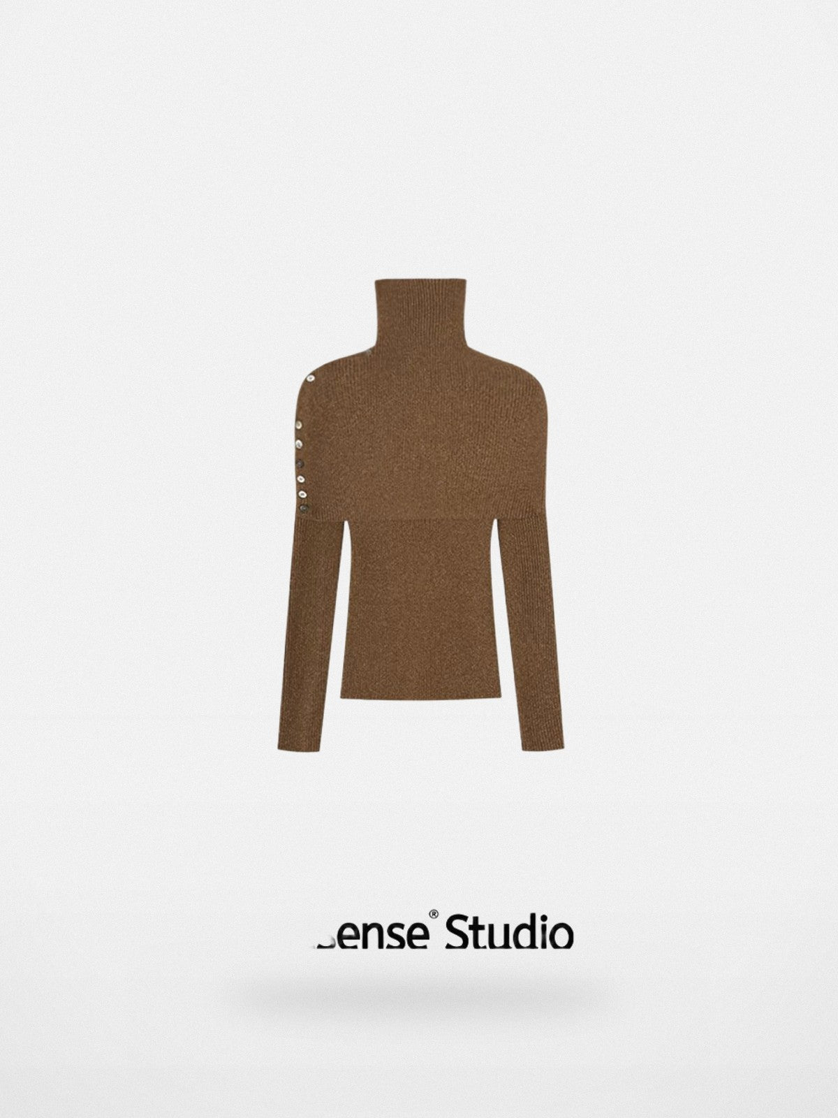 ACSENSE STUDIO Striped Wool Knit Bolero Top Set in Brown